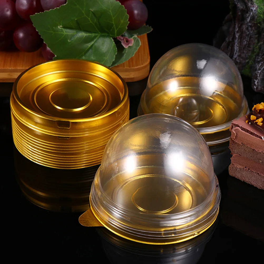 

150pcs Plastic Baking Moon Cake Round Transparent Container Food Freshness Box For Dessert Packing Pet Sealing Lid Storage