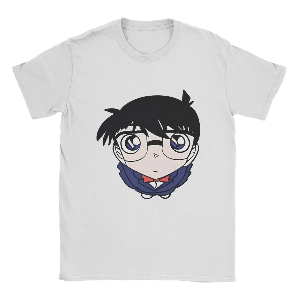 Camiseta de Detective Conan Shinichi para hombre, camisetas locas de Anime japonés, camisetas de manga corta con cuello redondo, camisetas de algodón puro de talla grande