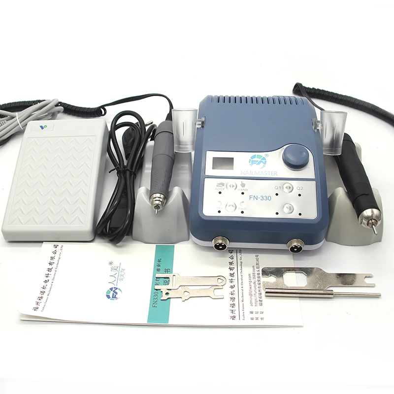 Gratis Verzending 50000Rpm Sieraden Jade Tandheelkundige Kliniek Micro Motor Polijstmachine Twee Handstuk 240W Power Fn330 Met Snelheidspedaal