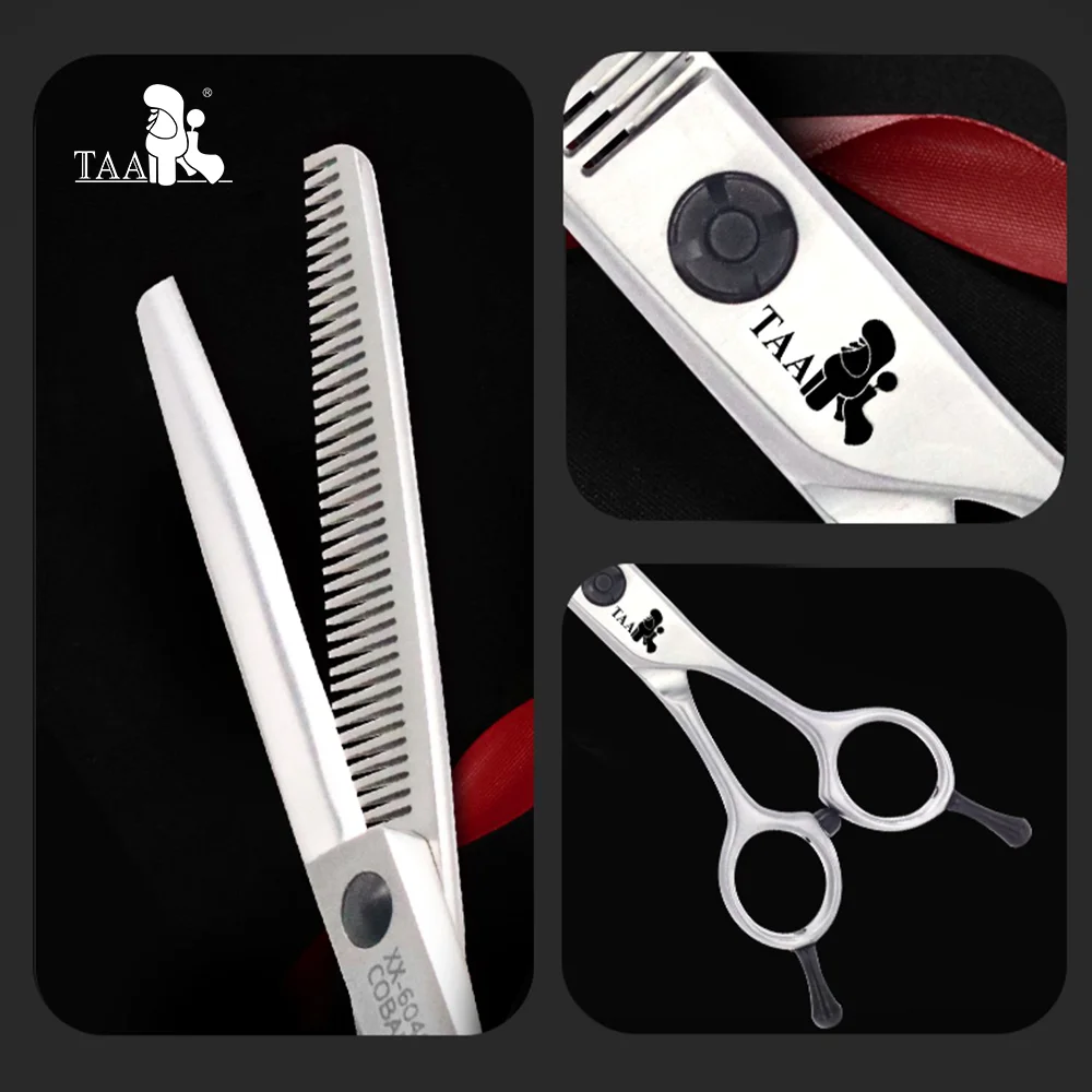 TAA Scissors Dog Grooming Shears Professional Pet Scissors Serrated Scissors Ultra-Light Hair Cut for Dog Groomer Tool XX-6040