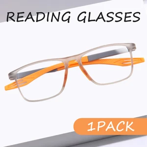 1pack Anti Blue Light Square Prescription Spectacles Women Men Spring Leg Farsightedness Glaasses +1.0 To +3.0
