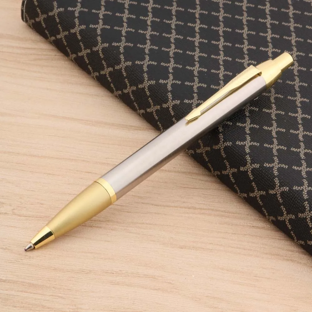 

Luxury High Quality Brand New ballpoint pen Stainless steel School Student Office Gifts Stationery