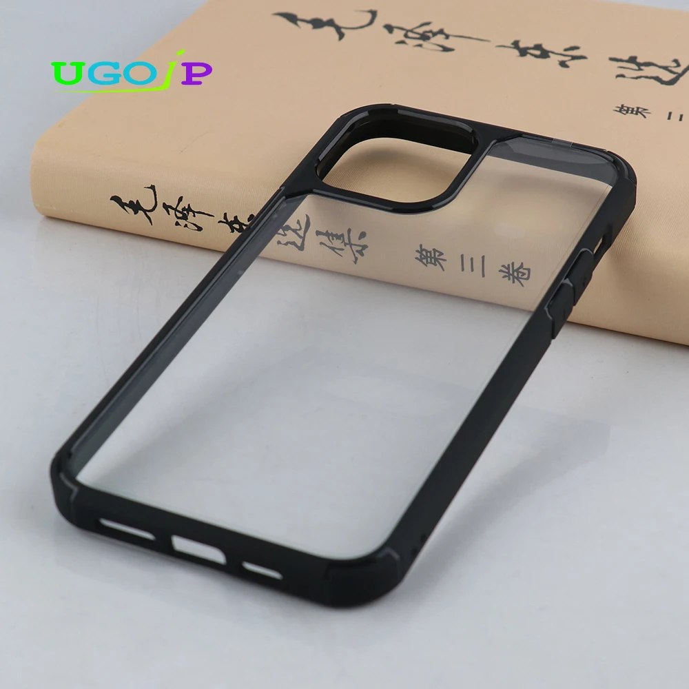 UGOJP Phone Case For iPhone 12 Pro Max Shockproof Antidrop TPU Cover For iPhone 12 Pro 12 mini Transparent Hard PC Back Shell