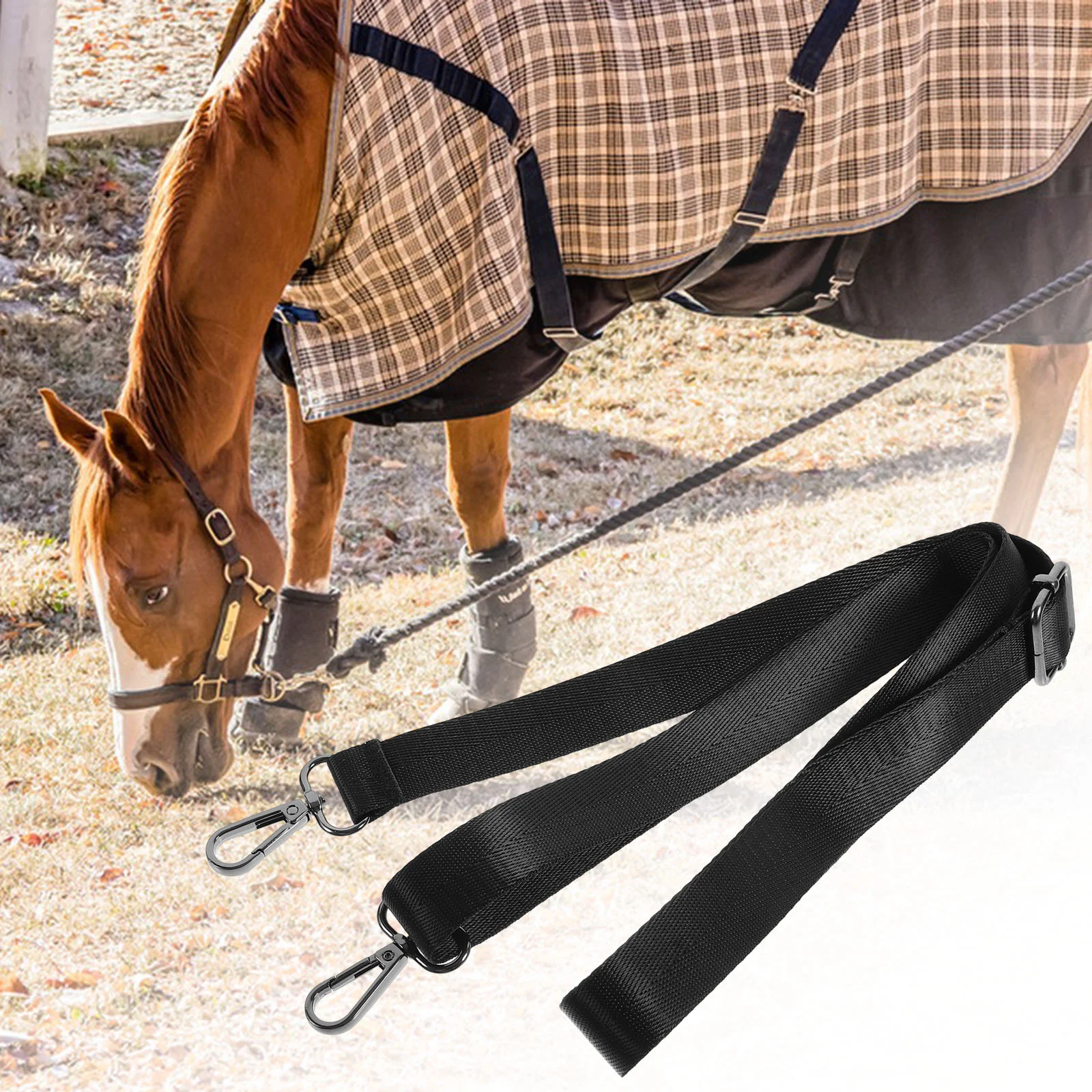 4 Pcs Pusher Horse Blanket Leg Straps Grips LED with Buckles Replace Car Black Blankets Baby Padding