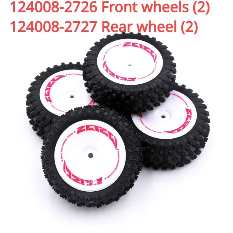 

RC Car Wheels Tires for WLtoys 124008-2727 rear tire set 124008-2726 front tire set Remote Control Car Upgrade Parts Rubber Tyre