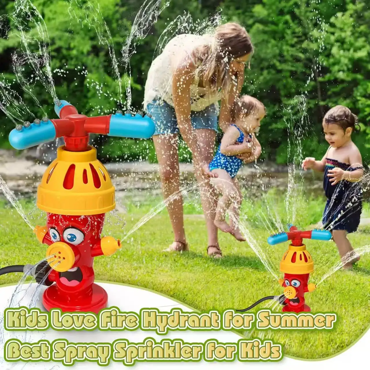 Jouet de pulvérisation d'eau de style bouche d'incendie, arroseur de jardin, pulvérisation d'eau extérieure, cour d'été, dessin animé, jouet de bain pour enfants