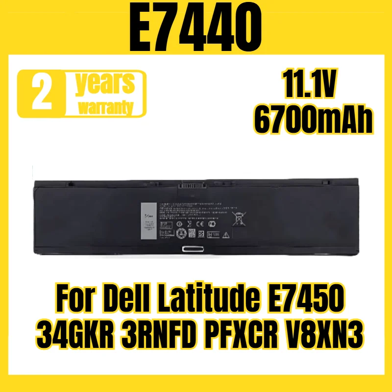 

E7440 Laptop Battery for Dell Latitude E7450 34GKR 3RNFD PFXCR V8XN3 Battery, New Large Capacity 11.1V 6700mAh