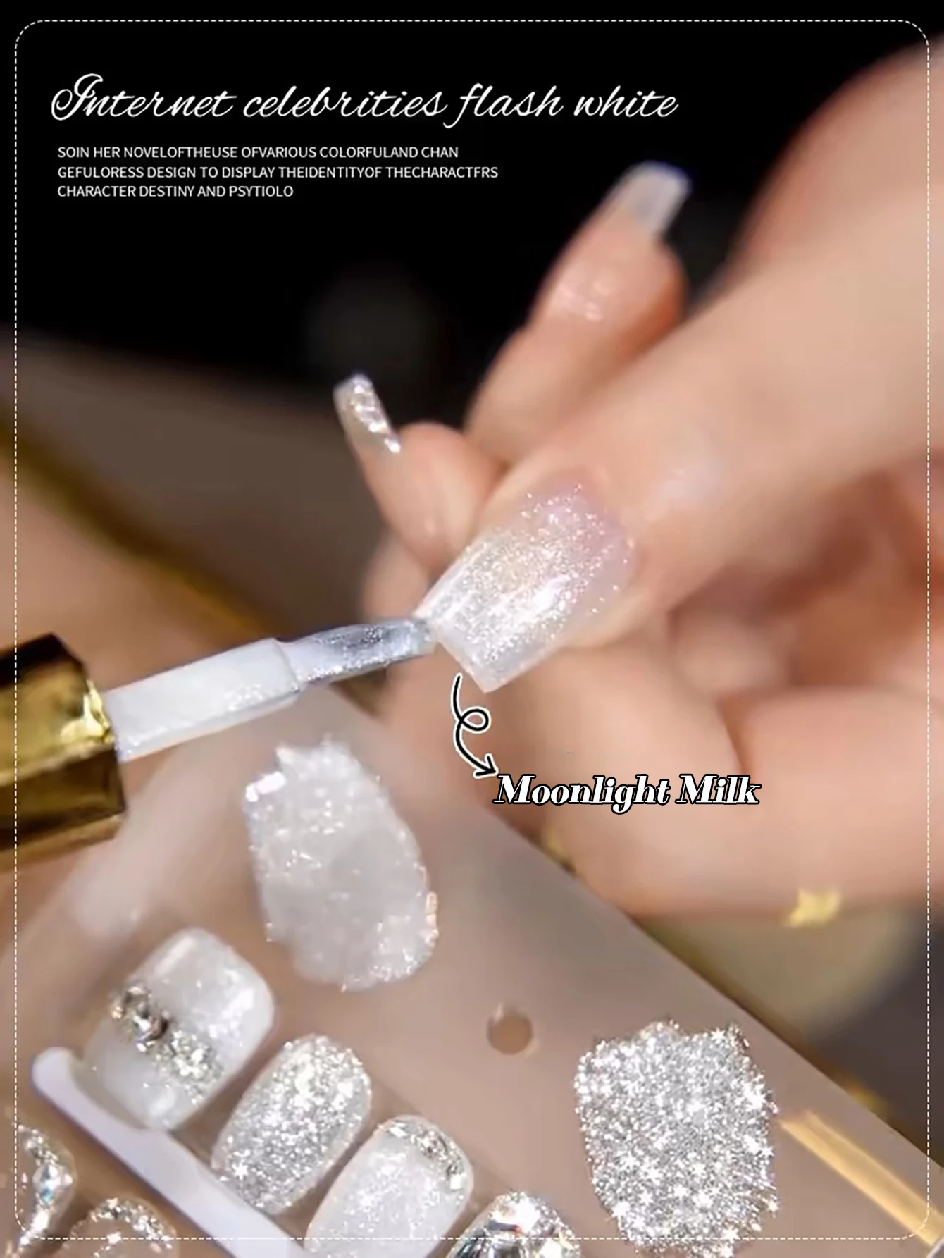 ZH 12 مللي عرض الأظافر البيضاء الشعبية ضوء القمر حليب جوز الهند الأبيض بريق هلام طلاء الأظافر 2025 جديد الأكثر مبيعا هلام الأظافر البيضاء