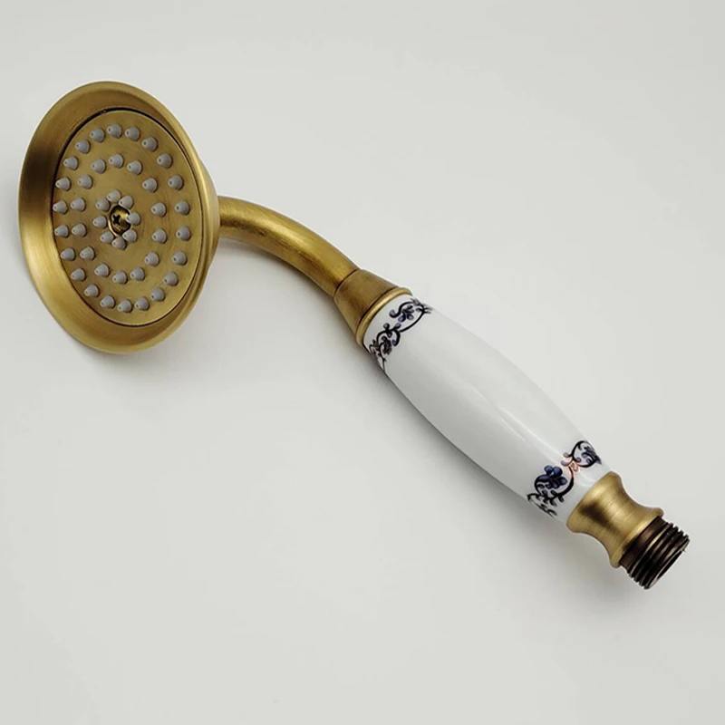Antique Brass Telephone Style Bathroom Shower Head Water Saving Hand Held Shower Head Spray &1.5m Hose