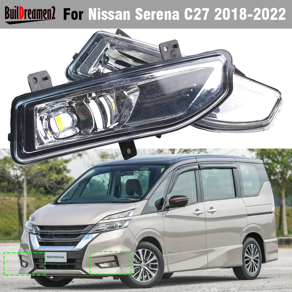 2 Pieces 30W Car External LED Lens Fog Light Assembly H11 4000LM For Suzuki Landy Nissan Serena C27 2018 2019 2020 2021 2022