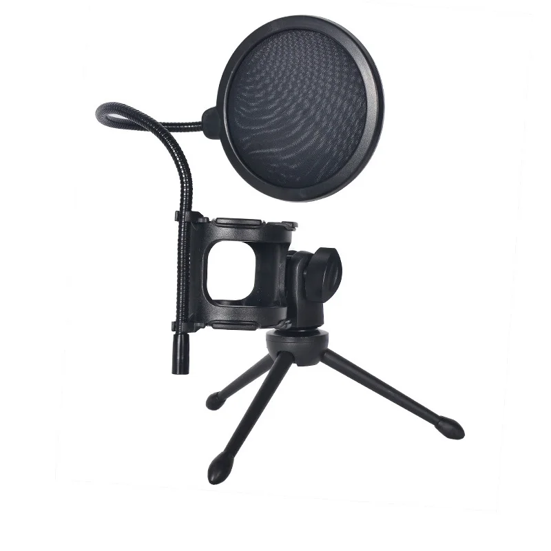 حامل ميكروفون احترافي لتاجر الجملة، حامل ميكروفون للبث المكتبي مع حامل ميكروفون ملاك قابل للتعديل