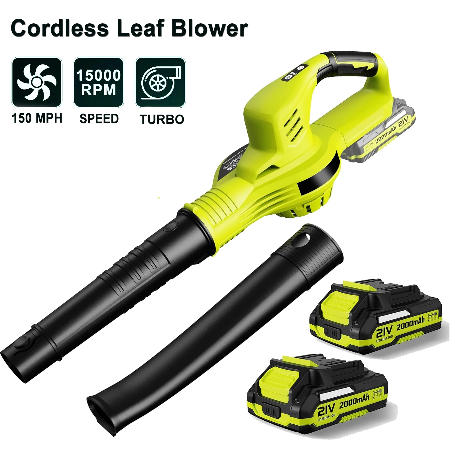 3000W Cordless Leaf Blower 21V Electric Leaf Blower 2 Speed Adjustment For Leaf/Snow/Dust Blowing For Makita 18V Battery