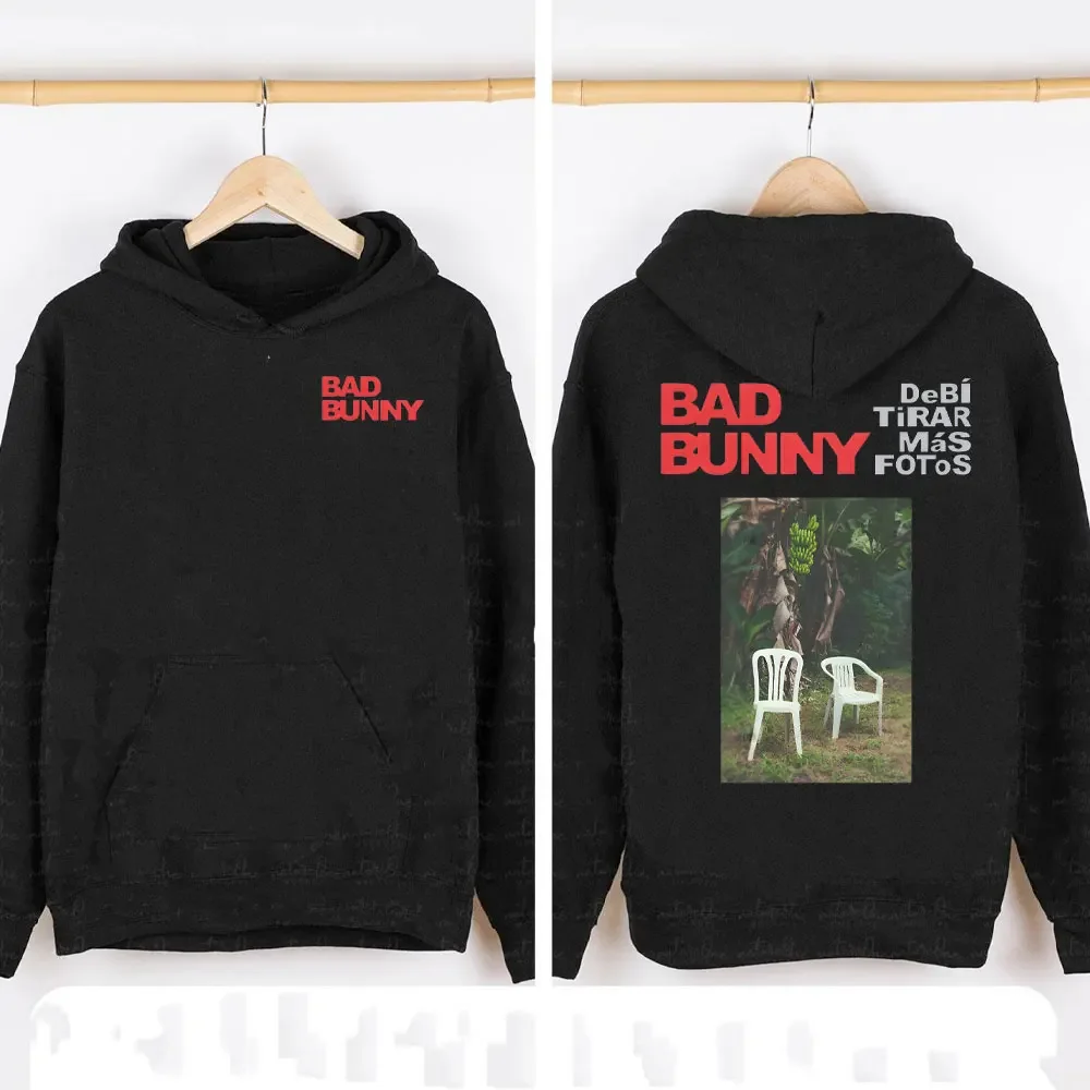 

2025 Bad Bunny Debi Tirar Mas, толстовка с капюшоном для фотографий, уличная одежда в стиле реггиeton, женский пуловер большого размера, толстовка с воротником с капюшоном, топы