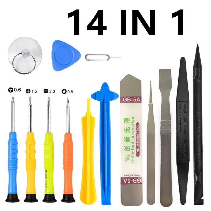 14-in-1-Schraubendreher-Set für iPhone X 8 7 6S 6 Plus 11 Pro XS HandwerkzeugeHandy-Reparatur-Tools Kit Spudger Pry Opening Tool