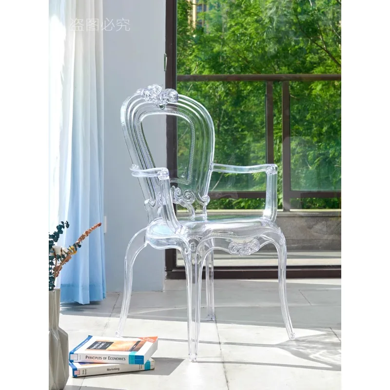 European transparent acrylic chair personalized creative designer ghost chair leisure court  crystal dining  stool