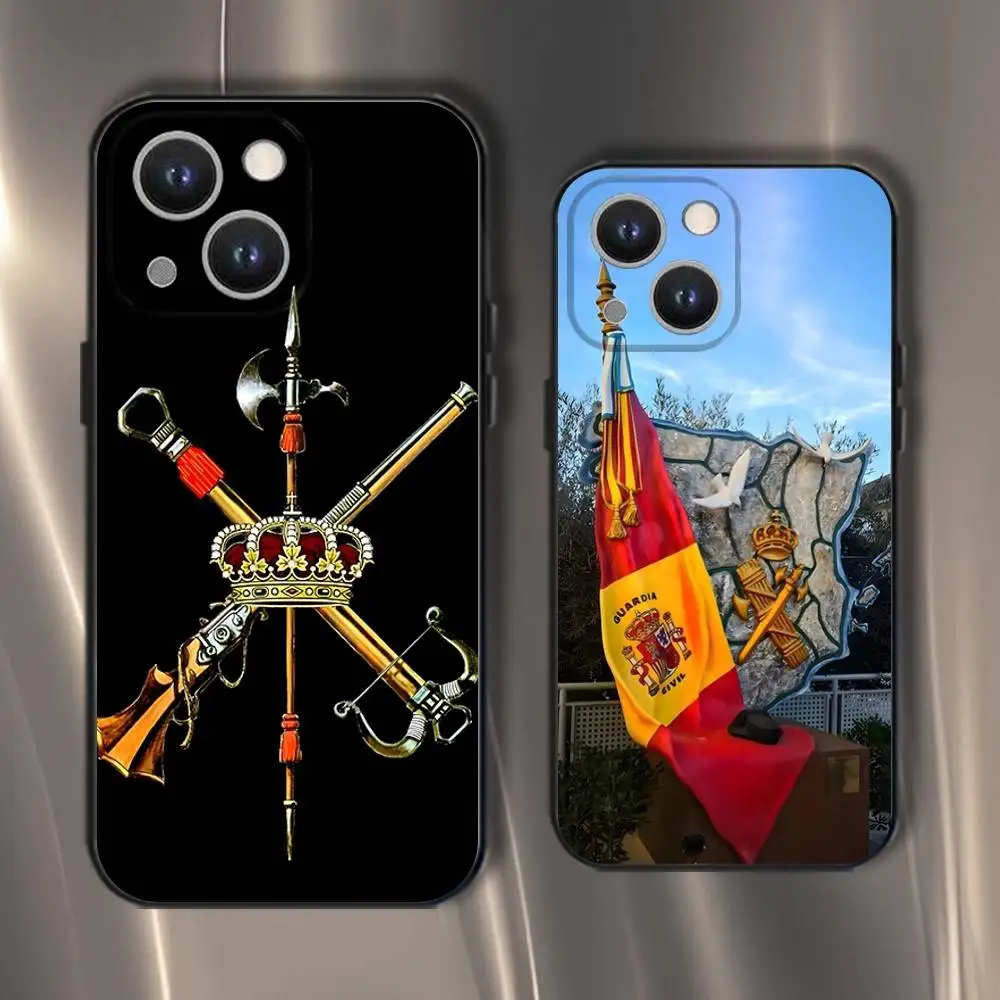 

Spanish Guard Civil Emblem Phone Case For iPhone 16,15,14,13,12,11,Pro,XS,Max,XR,Plus,E,SE4,Mini Black Soft Cover