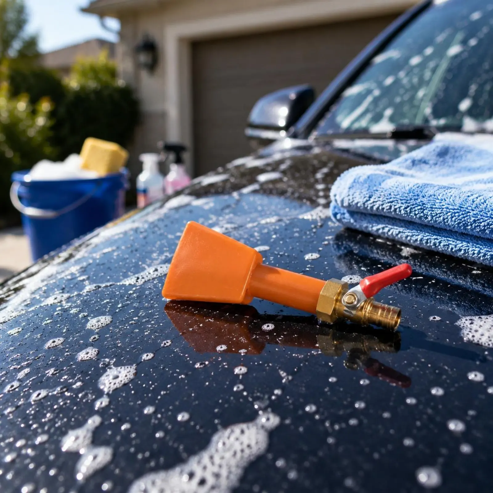 

Duckbill Foam Nozzle Stainless Steel Wide Flat Nozzle Head Ball Valve Foam Sprayer Long-Lasting Car Care Accessory Easy to Use