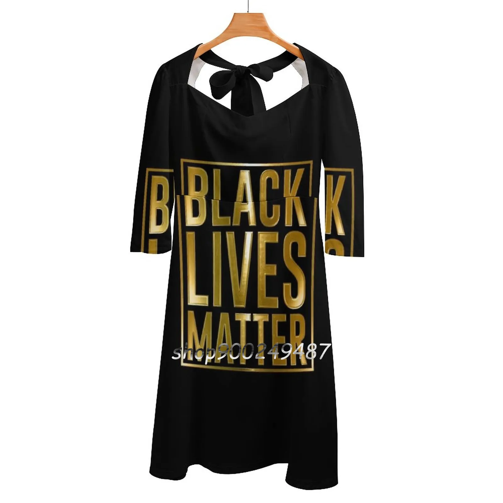 Black Lives Matter-Black Live Matter-Black Lives Sweetheart Knot Flared Dress Fashion Design Large Size Loose Dress Black Lives