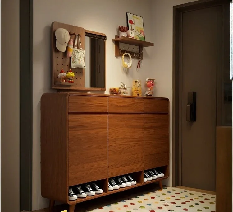 

Shoe cabinet at the entrance of the home New Chinese-style storage cabinet against the wall 2025 New large-capacity entrance