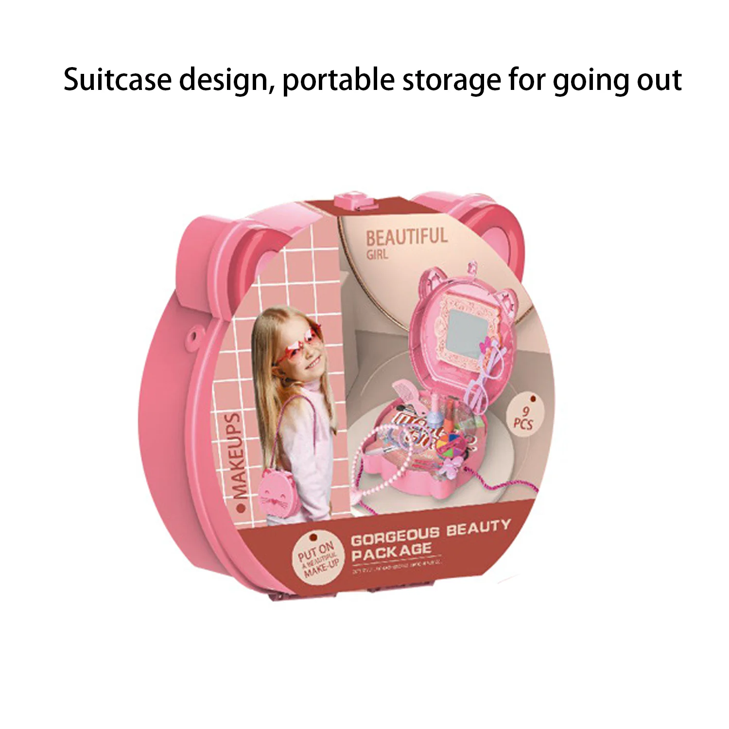 Children's simulation DIY shoulder bag for girls to play house, makeup and dress up, puzzle toy set