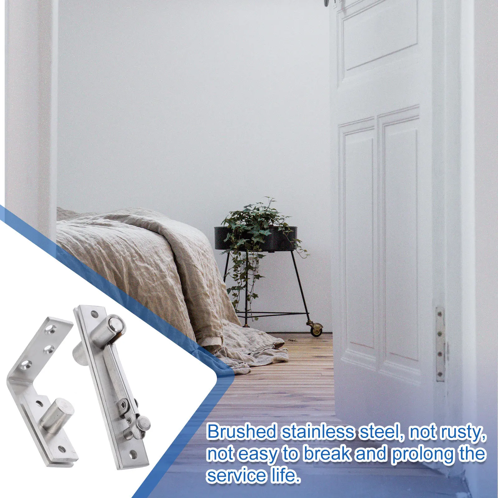 

1Set Stainless Steel Hidden Hinge 360 Degree Rotating Door Pivot Hinge Heavy Duty Solid Steel Ball Long Service Life No Frame