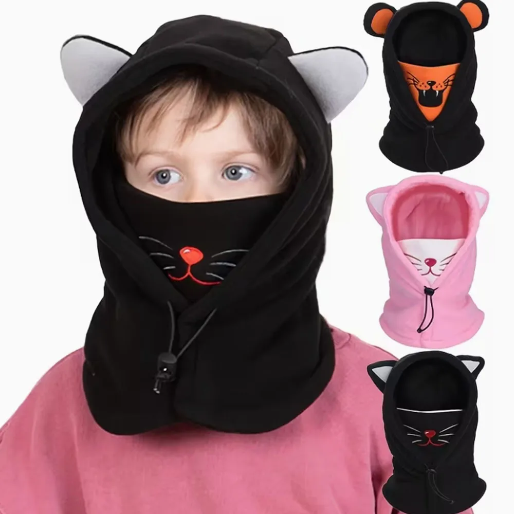 

3-10Y Boys&Girls Youngsters Winter Hat with Mask Ski Mask Hats Youngsters Balaclava Winter Face Mask for Outdoor Cold Weather