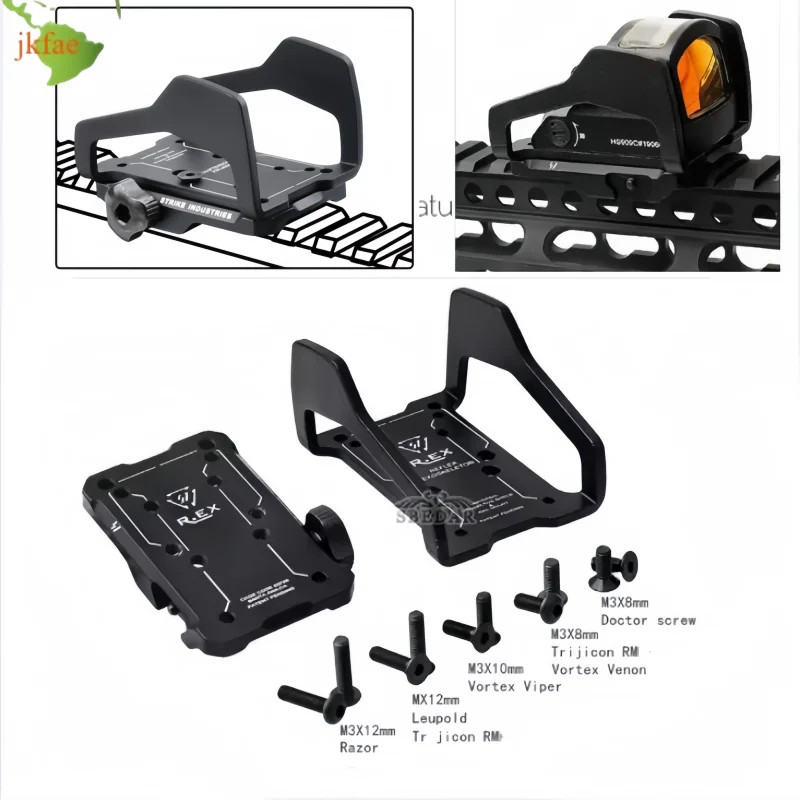 

Тактический прицел REX RM HS 507-C с красной точкой, крепление для рефлекторного прицела, подходит для 20 мм направляющей Weaver Picatinny для страйкбольной винтовки, охоты, военных игр