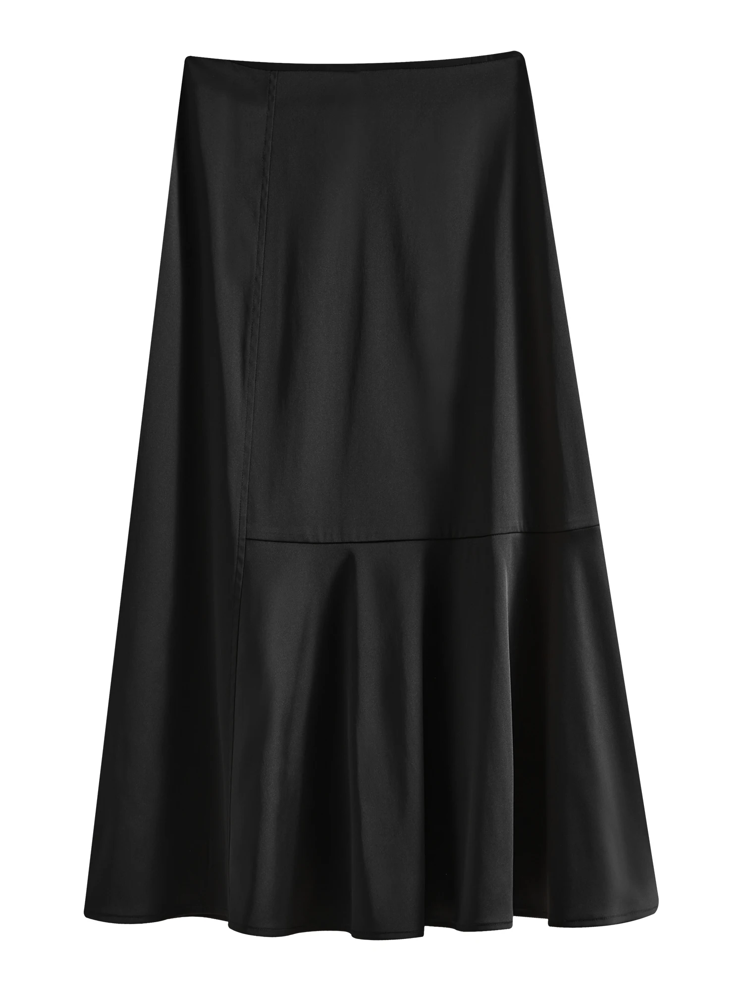 FSLE Mermald Asymmetric Satin Fishtail Skirt Women 2025 Spring Summer New Temperament Commuter Casual Versatile Skirt 25FS12101