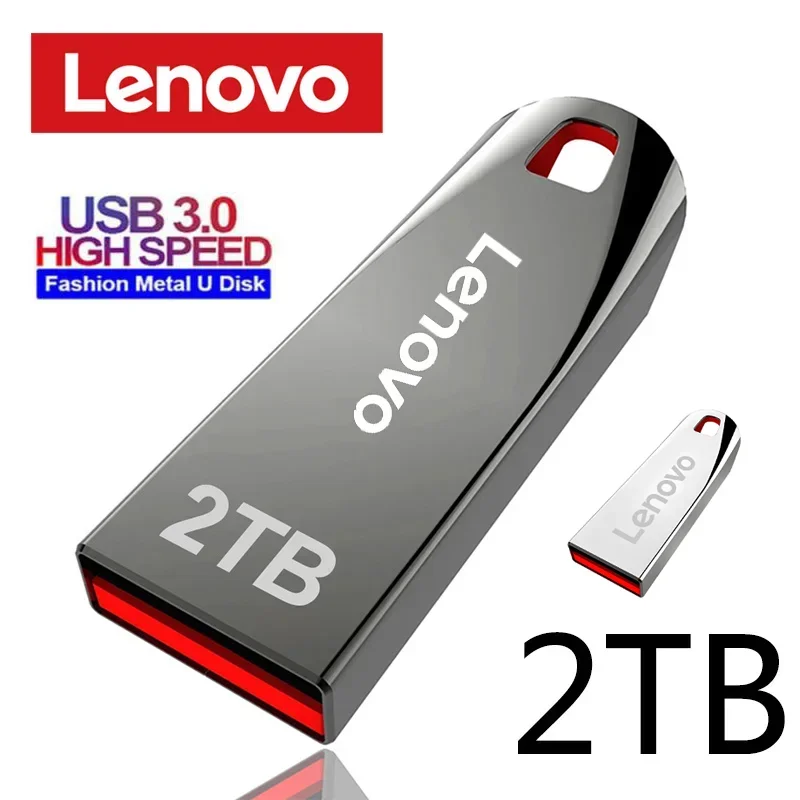 Lenovo unidad Flash USB de Metal Original, unidad de memoria portátil de alta velocidad, 2TB, 1TB