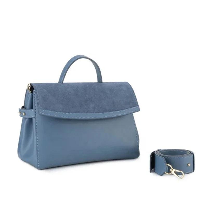 Elegant Blue Suede High End Ladies Tote Bags Fashion Design PU Leather Crossbody Bags Custom Luxury Women Handbags