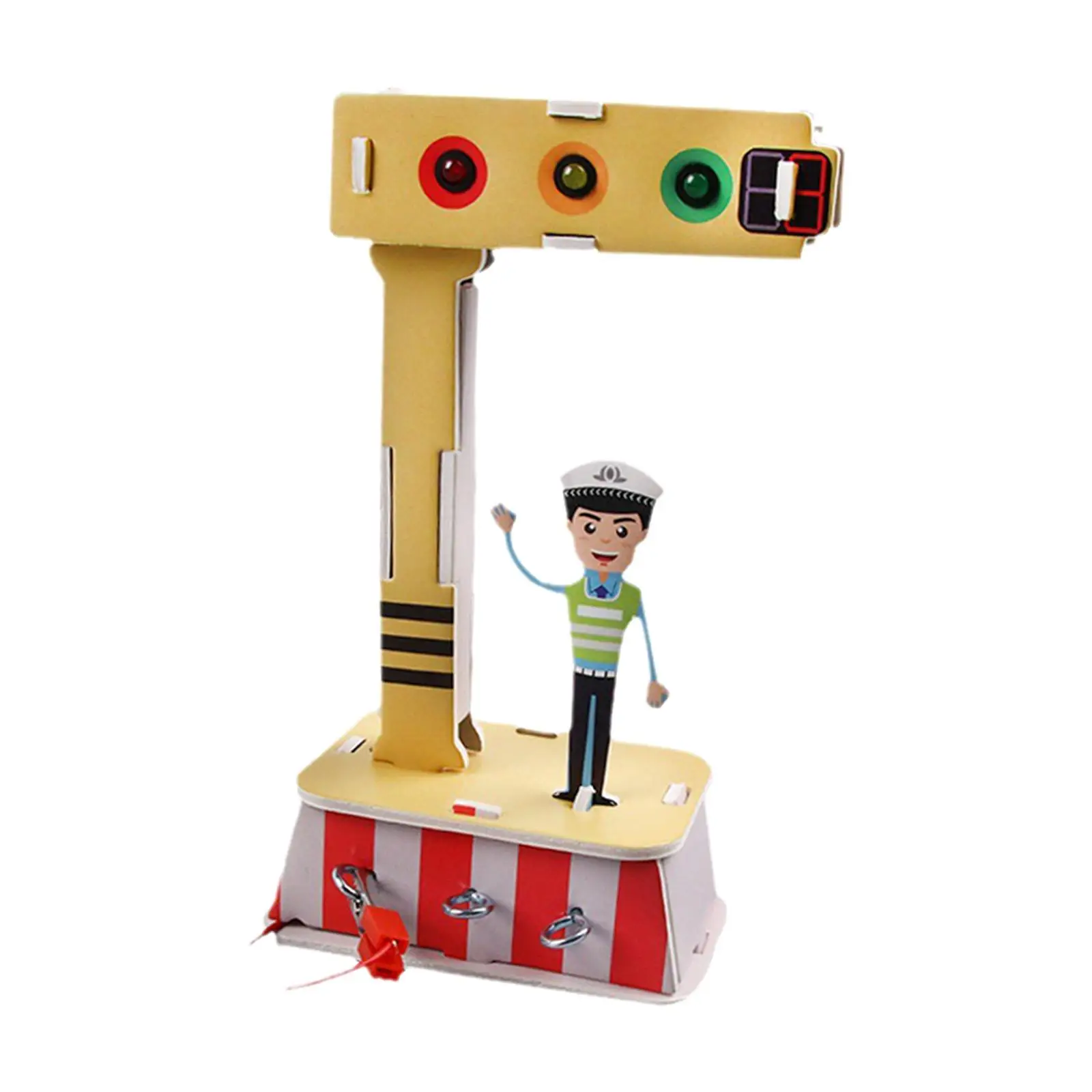 Traffic Light Model Assembly Toy Traffic Lamp for Kids Teens Simple Circuit