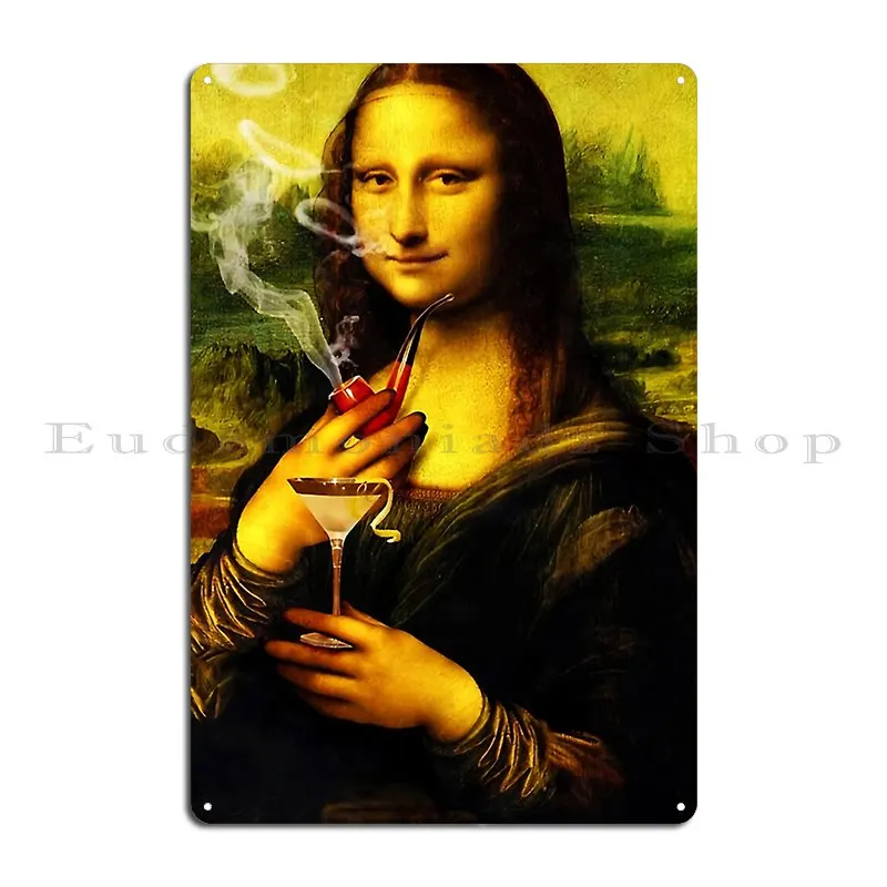 Mona Lisa Smoke Cigarette Metal Sign Party Iron Customize Bar Cave Design Tin Sign Poster