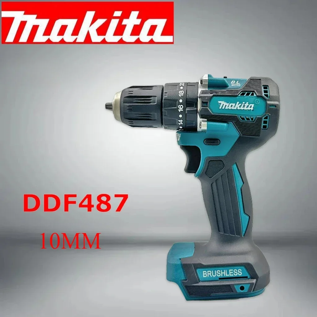 

Makita Original. DDF487 Cordless Driver Drill Brushless Electric Impact Screwdriver Rechargeable Power Tool 18V