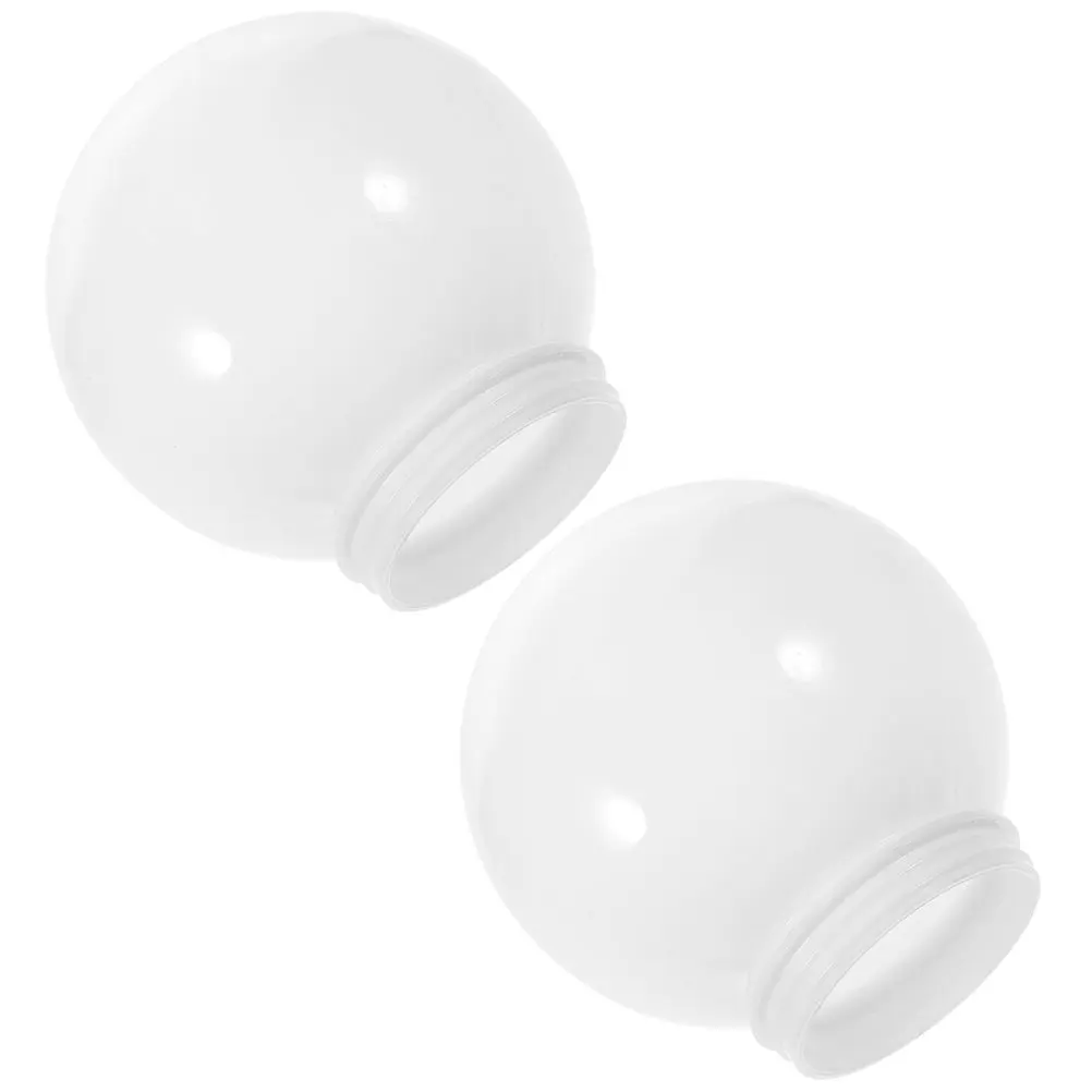 2Pcs Acrylic Ball Lamp Shade Globe Light Cover Lightweight Dustproof Easy Install for Bedroom Living Room Hotel Garden Outdoor
