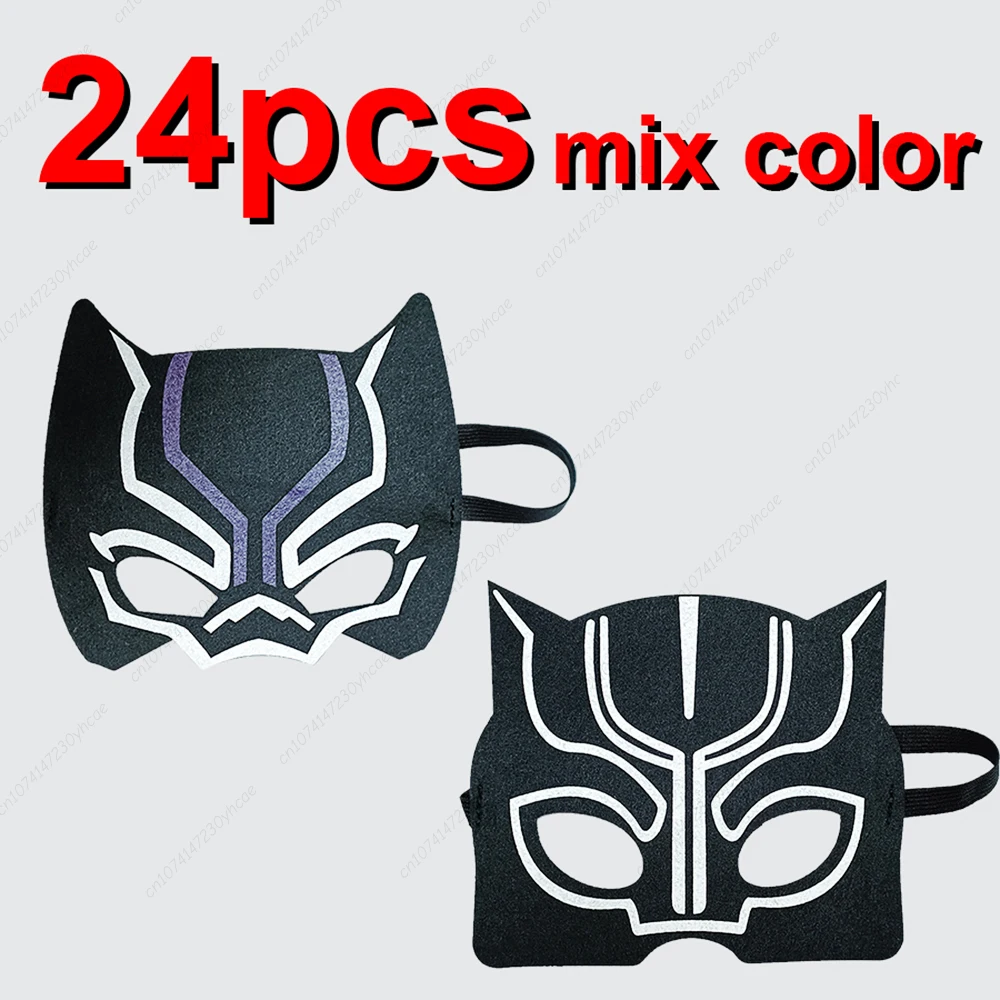 24 Stück Disney Marvel Black Panther Halloween-Masken für Kinder, Superhelden-Cosplay-Kostüm, Maske für Kinder, Weihnachtsfeier-Geschenke