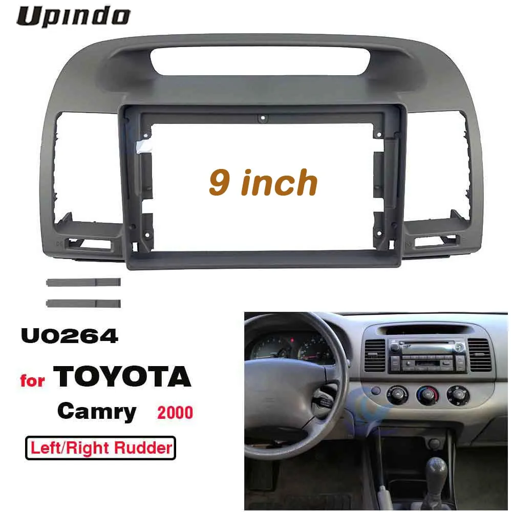 

Для TOYOTA Camry 2000 2 Din 9-дюймовая лицевая панель Рамка Автомобильный радиоприемник Мультимедийная GPS-навигация Стерео ABS + ПК Пластиковый комплект для установки приборной панели