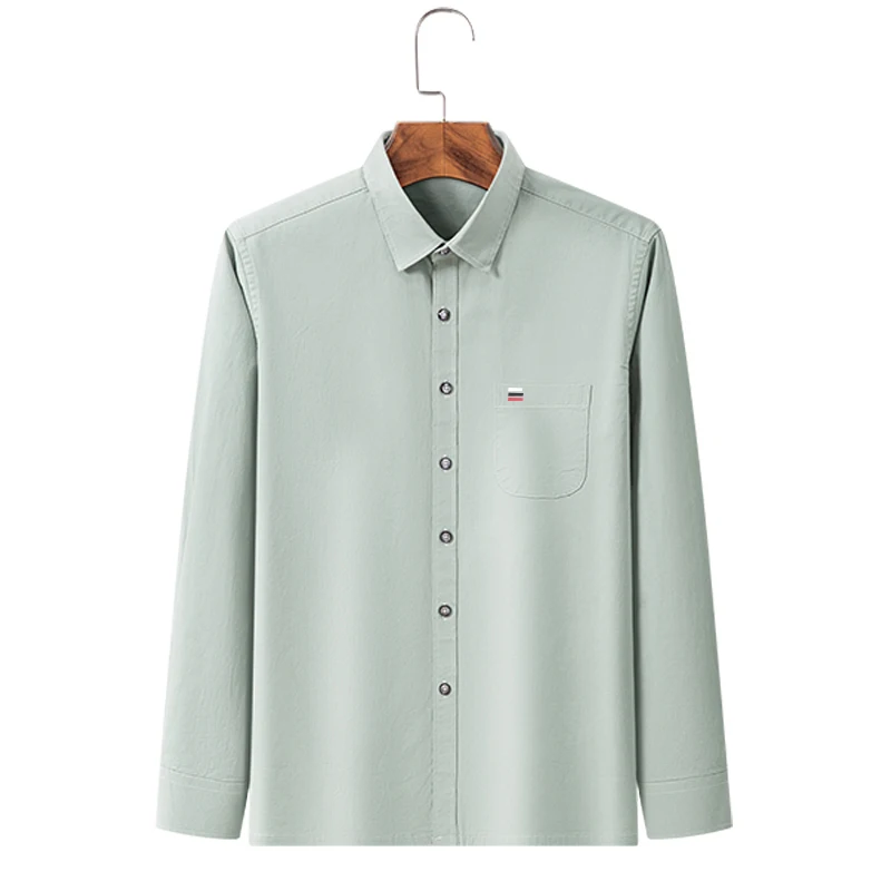 

Men's 100% Cotton Oxford Shirt Slim Fit Long Sleeve Business Casual Pocket Spring Fall 2025 New Office Work Fashion Shirt