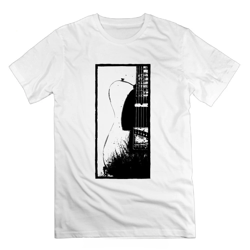 Telecaster Guitar Keith Richards Cotton Short-sleeved Creative T-shirts Summer Male T Shirts O-Neck Tee Shirts Streetwear