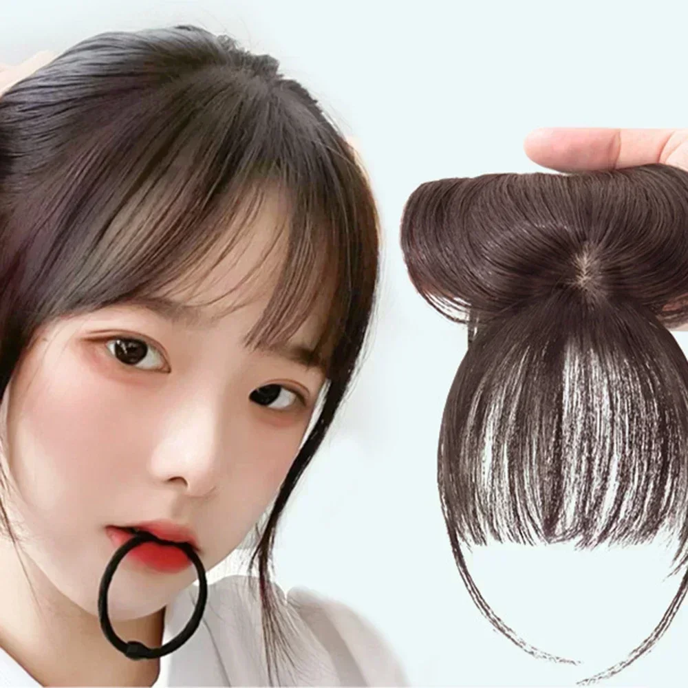 3D Air Bangs Synthetic  Wig Female French Bangs Natural Invisible Patch Internet Celebrity Face Shaping Fake Bangs Hair Piece