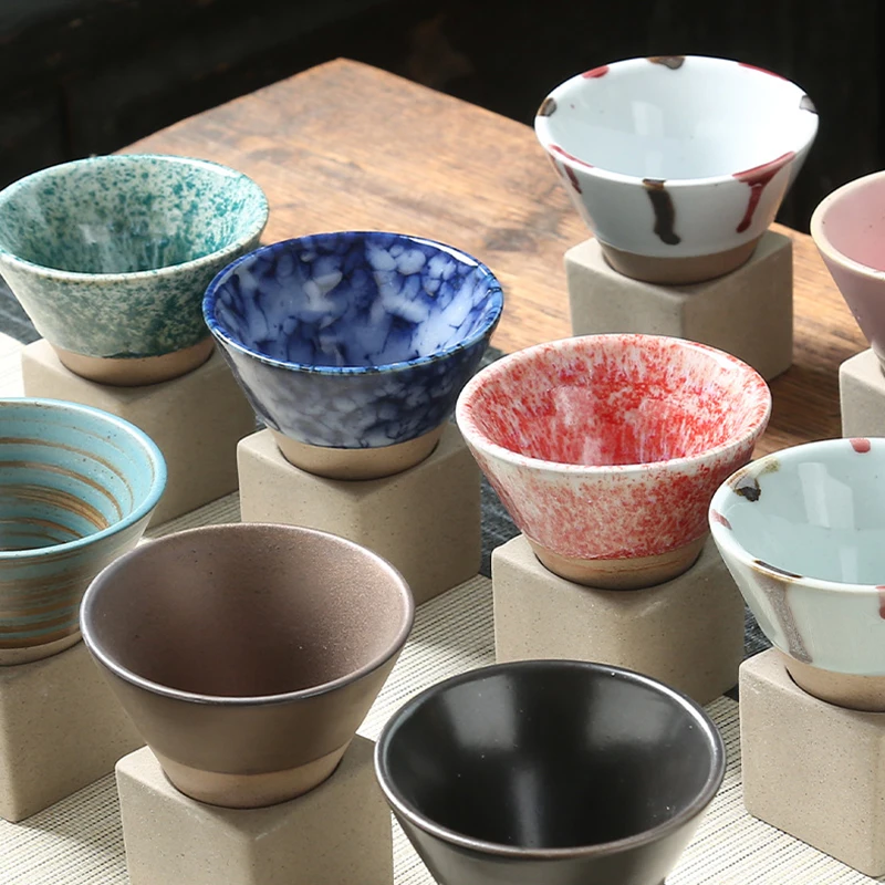 Tapered Coffee Cup Ceramic Coffee Mugs with Base Triangular Cone Shape Espresso-Cup Home Restaurant Drinking Utensils
