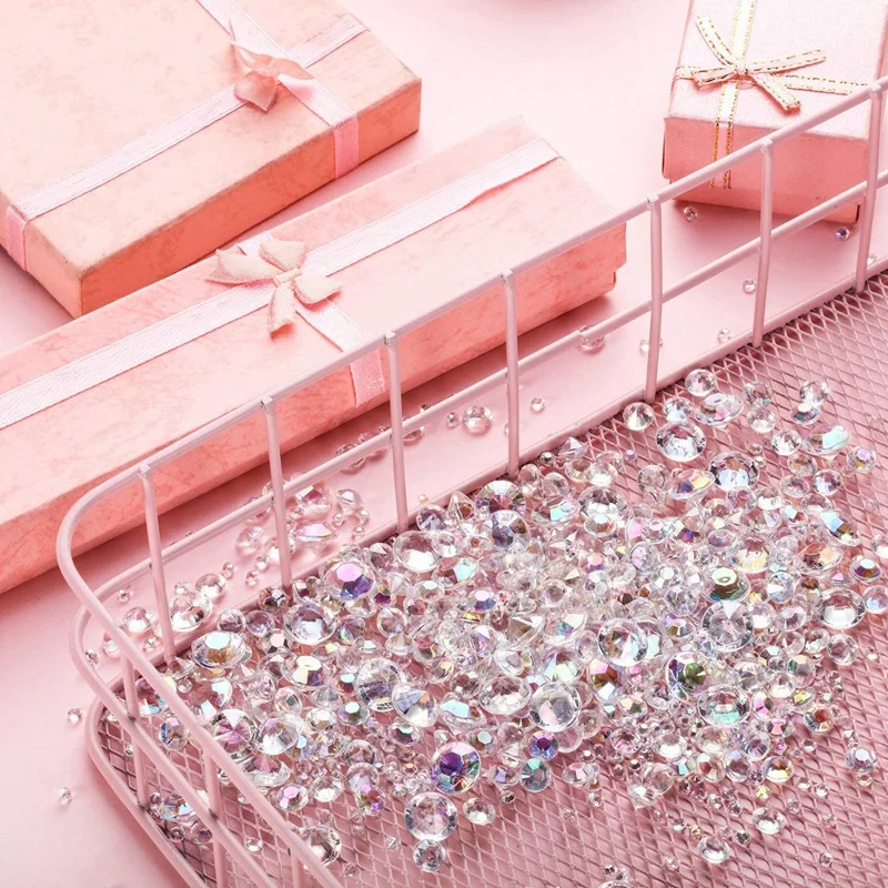 4000 قطعة بلورات مبعثر طاولة الزفاف بلورات الزخرفية الاكريليك الماس للحرف اليدوية أحجار الراين زهرية حشو