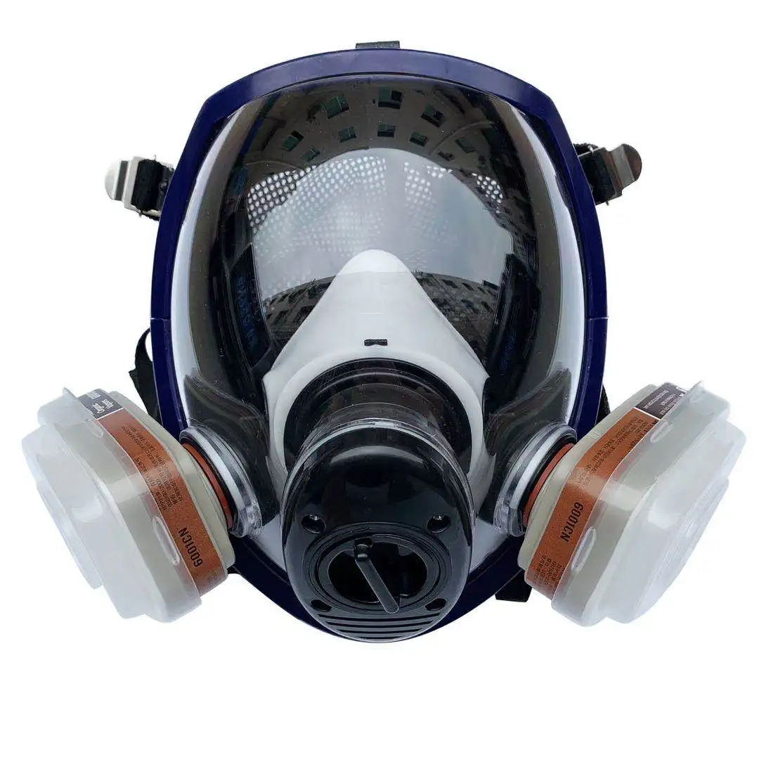 Multi-Port 6800 Full Face Gas Mask Spherical Super Clear Fully Sealed Protective Spray Paint Industrial Pollution Respirator