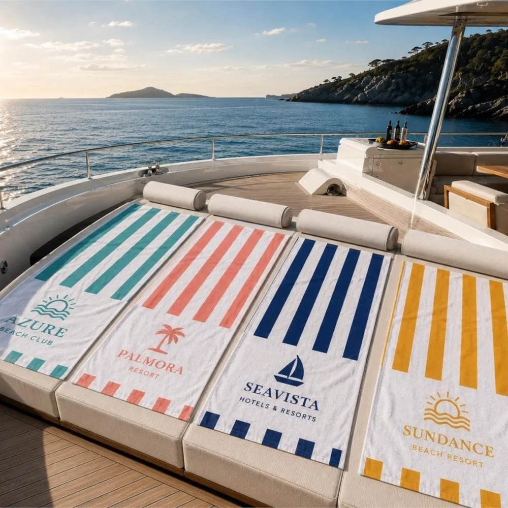 Personalized Striped Beach Towel Custom Name/Text Oversized Microfiber Towel Summer Party Gift for Beach Swimming Bath Sports