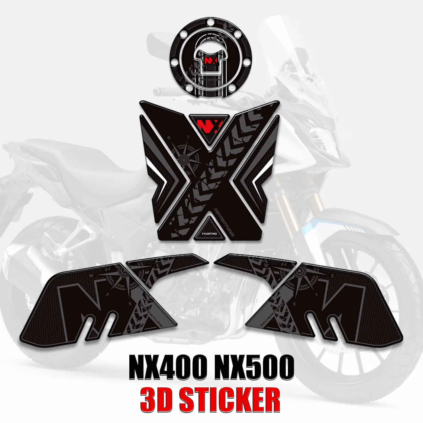 

NX400 NX500 For Honda NX 400 500 adhesive Motorcycle Protector Tank Pad Side Grips Gas Fuel Oil Kit Knee Stickers Decals 2024