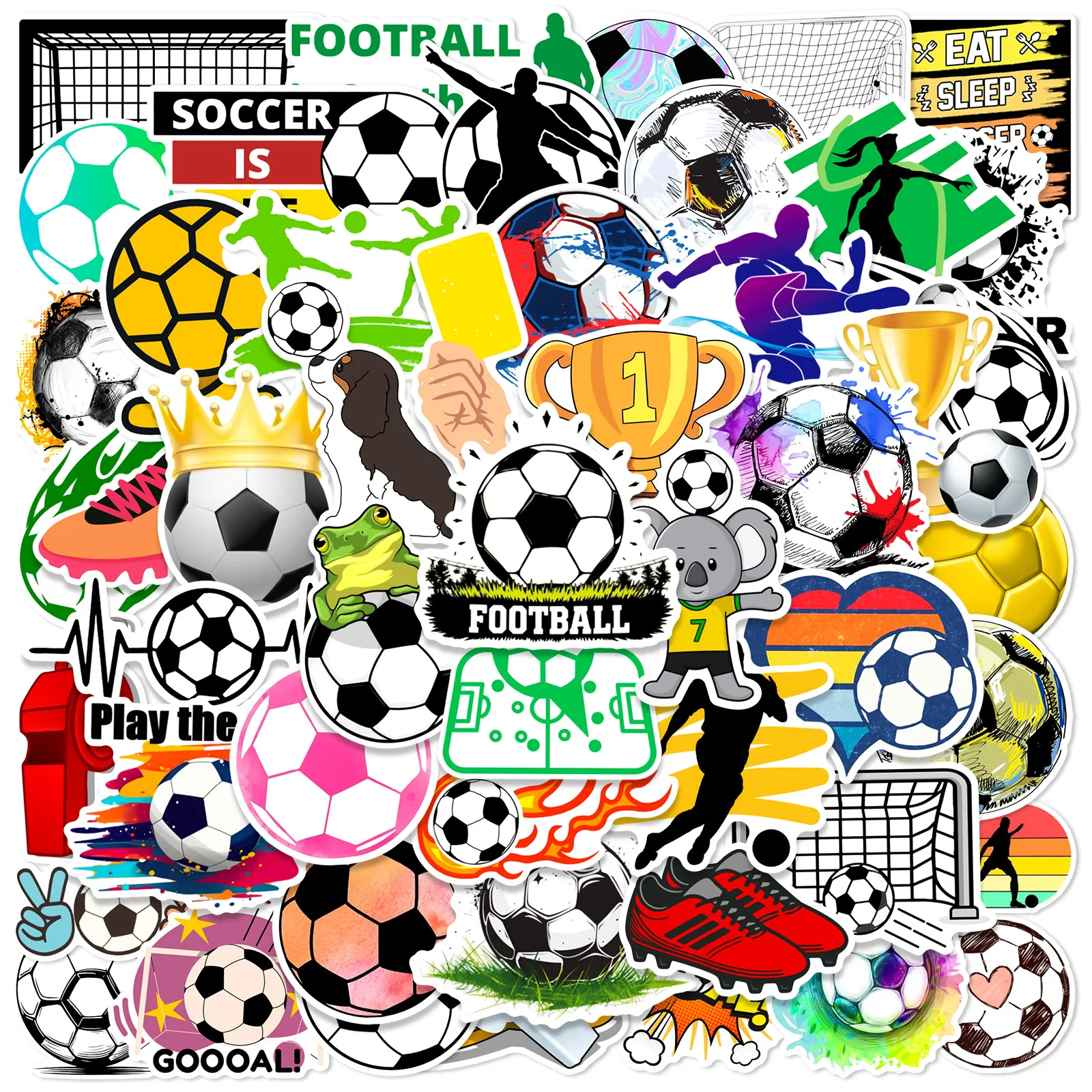 

50/100PCS Football Sports Graffiti Stickers Waterproof Mobile Phone Water Cup Luggage Guitar Sports Stickers