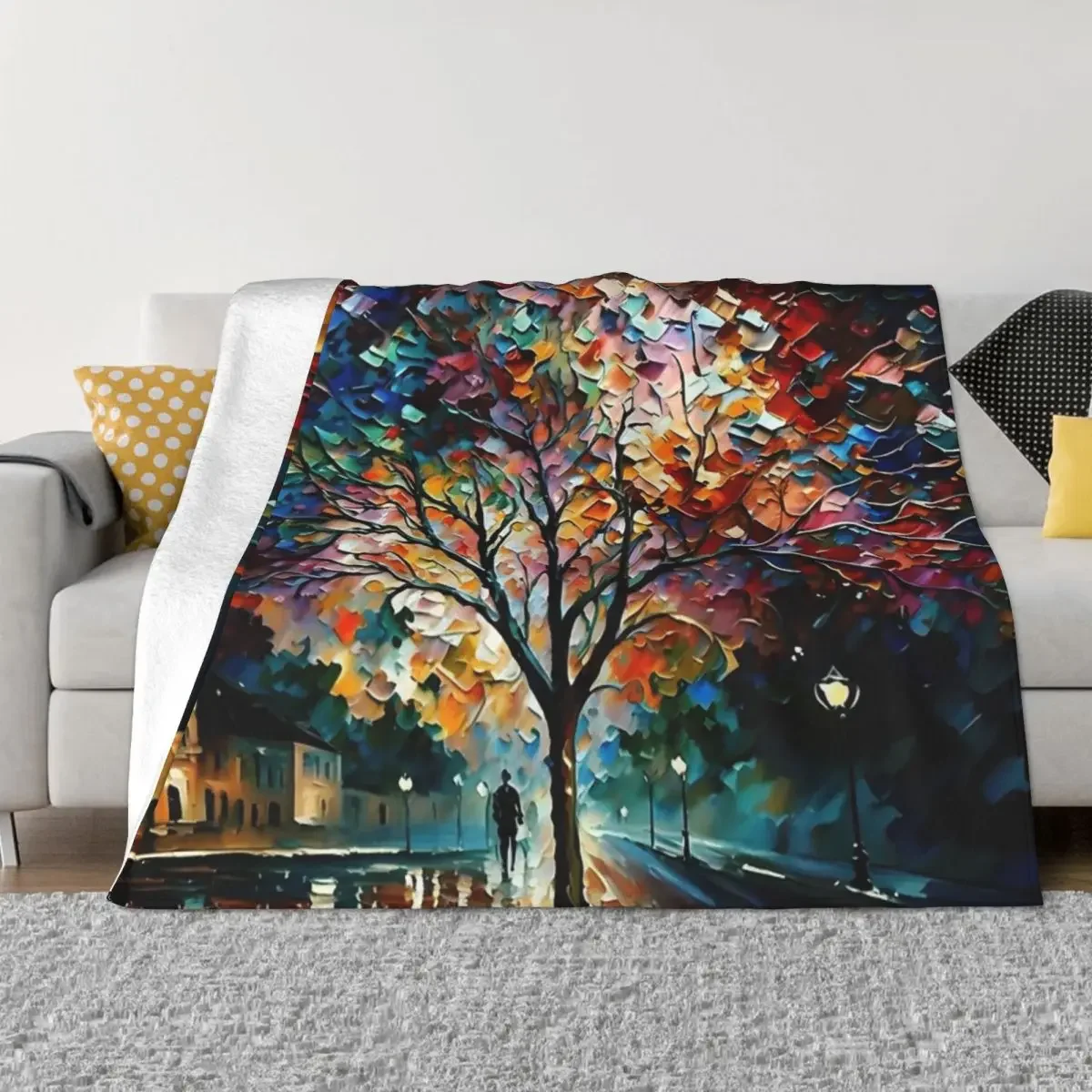 Древо жизни Yggdrasil — в стиле Леониды Афремовы — ультрамягкое одеяло из микрофлиса