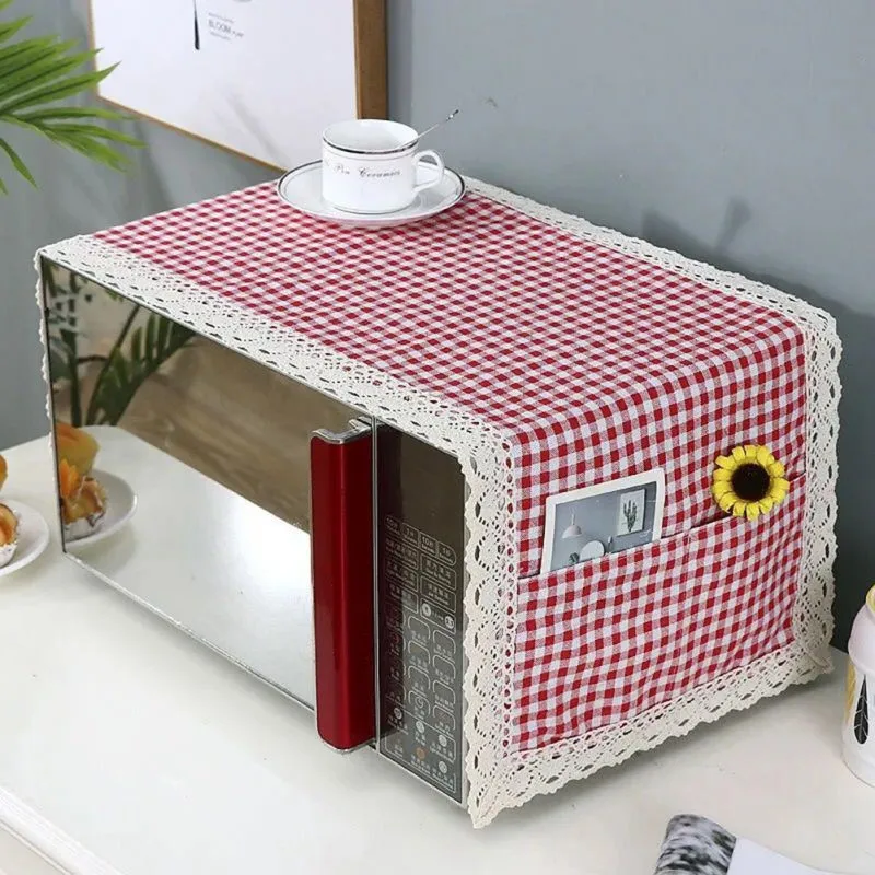 Microwave Oven Dust Cover  with Storage Bag Cotton Household Appliances Dust Cloth Home Decoration Kitchen Accessories