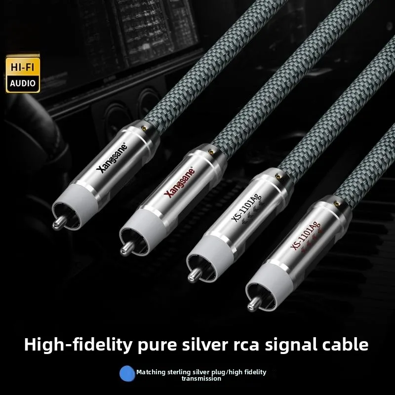 

Кабель для передачи сигнала RCA из чистого серебра высшего качества, аудиокабель Lotus, соединительный кабель для декодирования сигнала CD-усилителя.