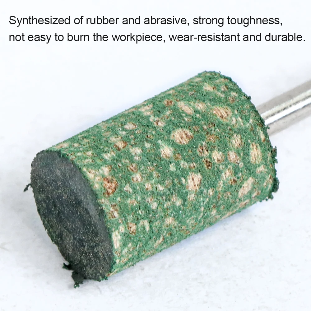10 pieces 3mm Shaft Mounted Rubber with Abrasive Grinding Head for Mold Polishing Rotary Power Tools