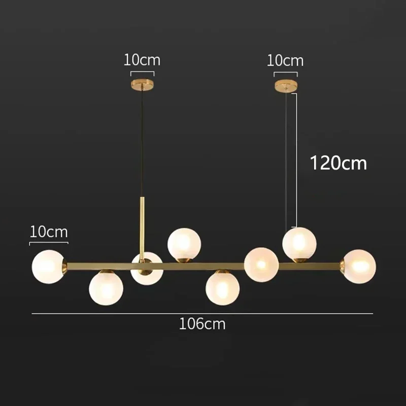 Imagem -06 - Nordic Glass Ball Led Pendant Lights Luminária Suspensa Lustre de Cozinha Sala de Estar Sala de Jantar Tabelas de Comida Home Decor